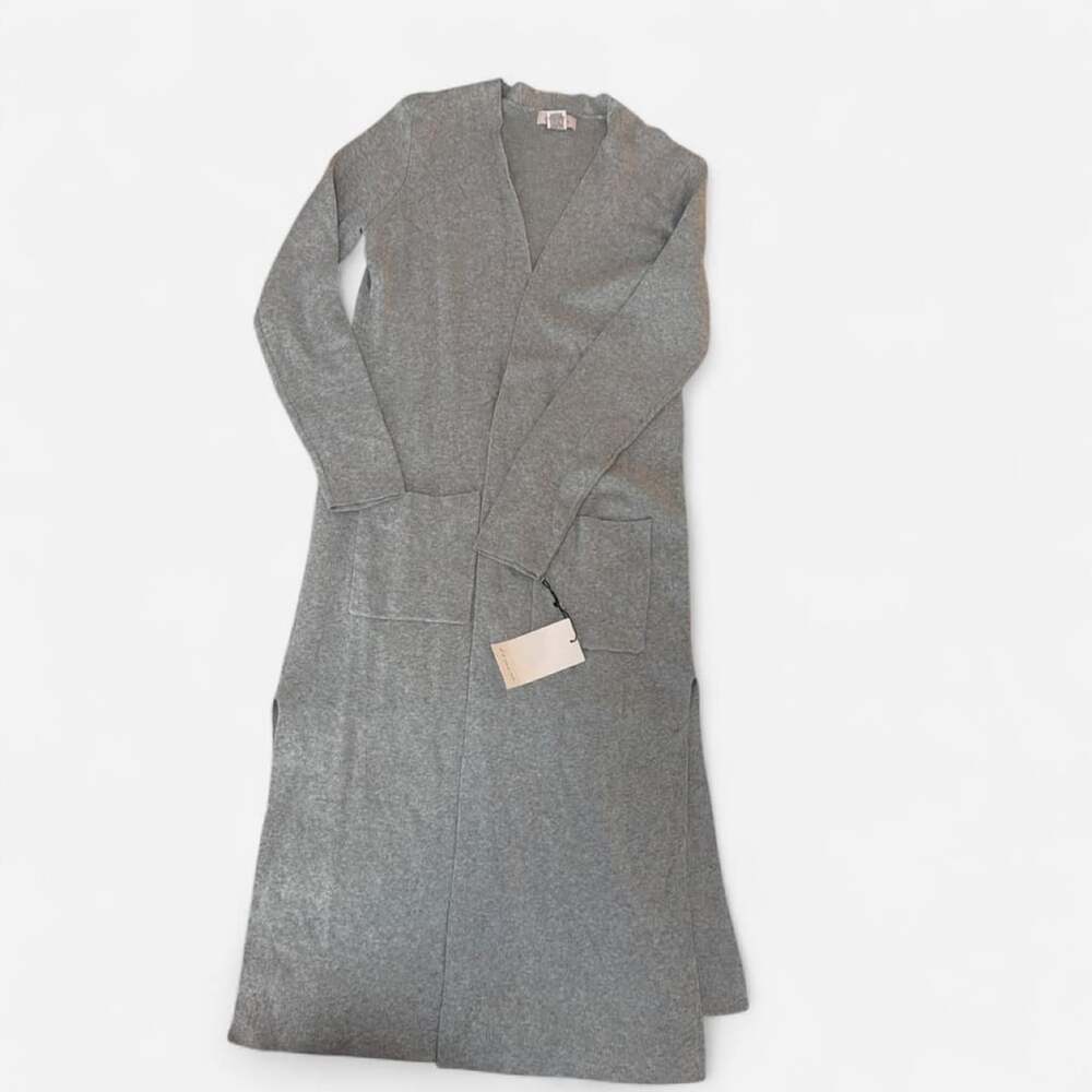 if it were me. Gray Long Knit Cardigan Sweater